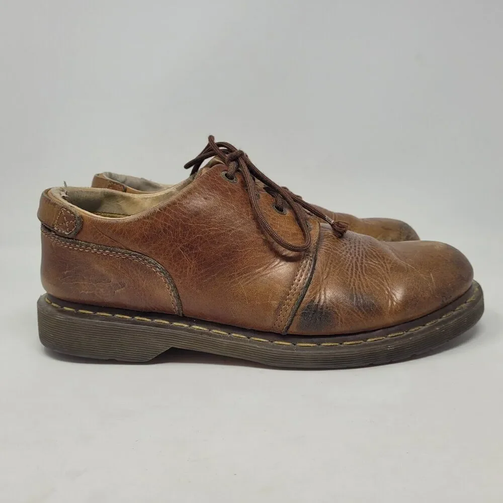 Dr Martens Doc Shoes Mens 12M Brown Leather Oxford 11792 Chunky Distressed